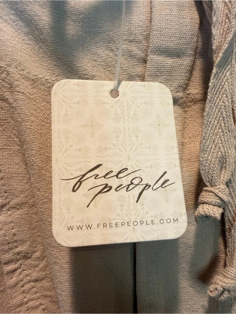 NWT Free People Weathered Charcoal Black Cargo Shorts with Elastic Waist and Tie
